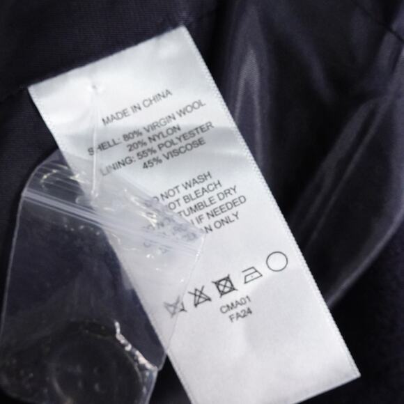 New Quince Italian Wool Overcoat Cadet Blue Navy Men’s Size Medium $180 3209 - Picture 9 of 11